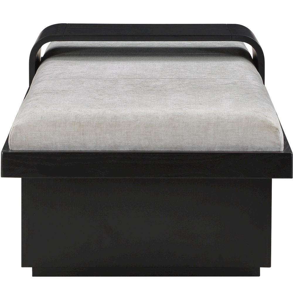 Arlington Light Grey Chenille Fabric Bench