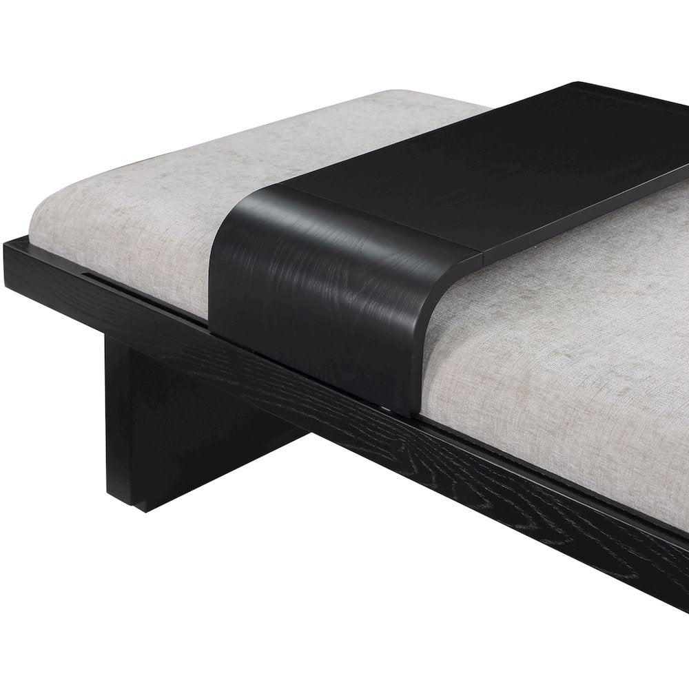Arlington Light Grey Chenille Fabric Bench