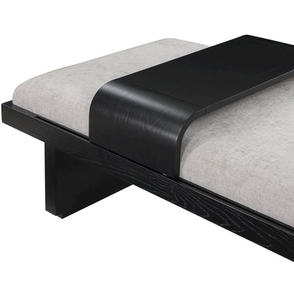 Arlington Light Grey Chenille Fabric Bench