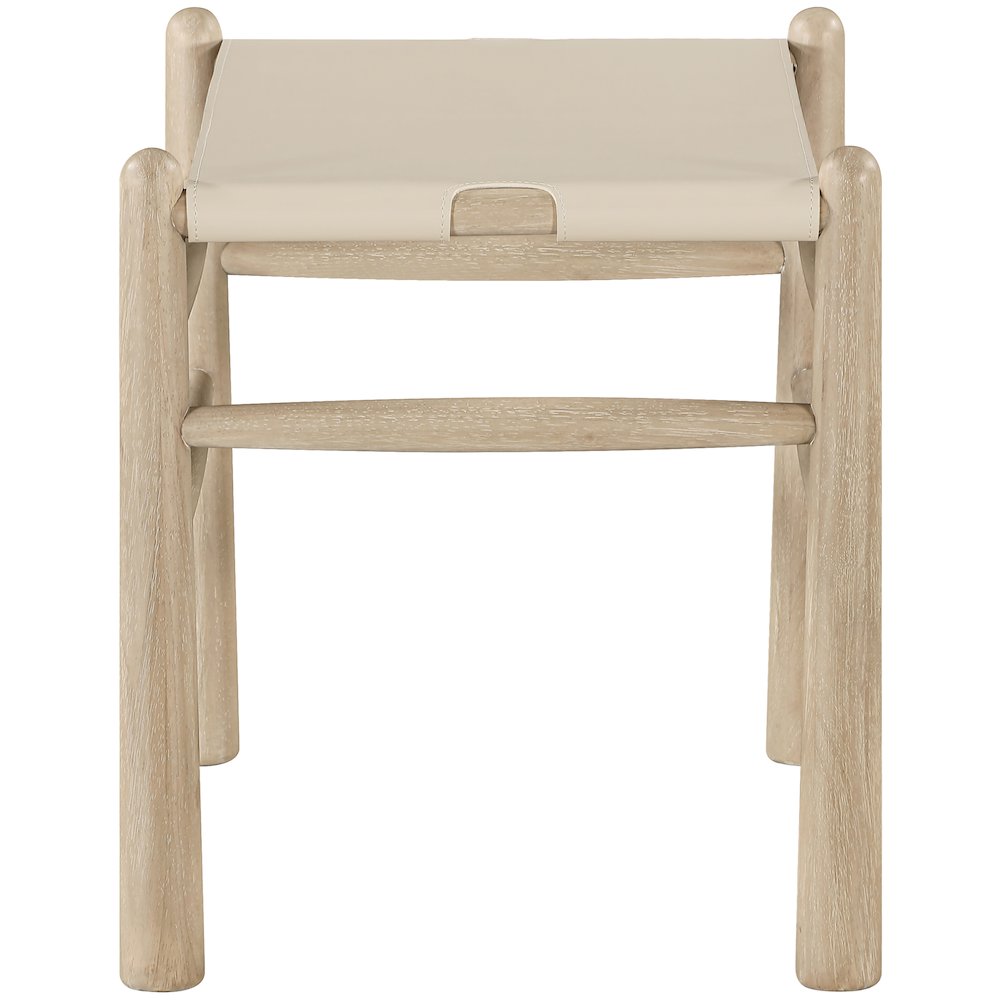 Santos Beige Vegan Leather Upholstered Bench