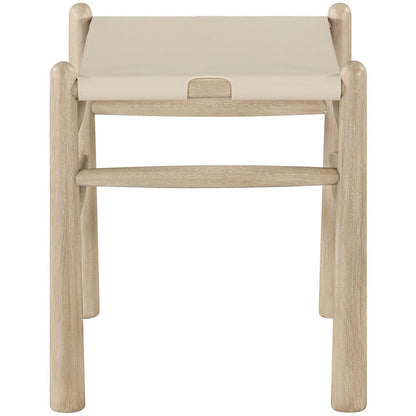 Santos Beige Vegan Leather Upholstered Bench