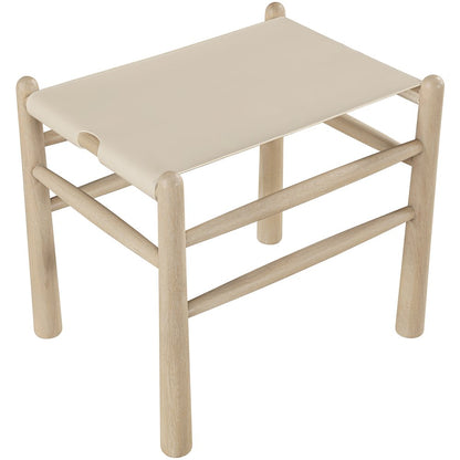 Santos Beige Vegan Leather Upholstered Bench
