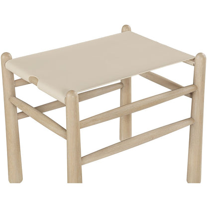 Santos Beige Vegan Leather Upholstered Bench