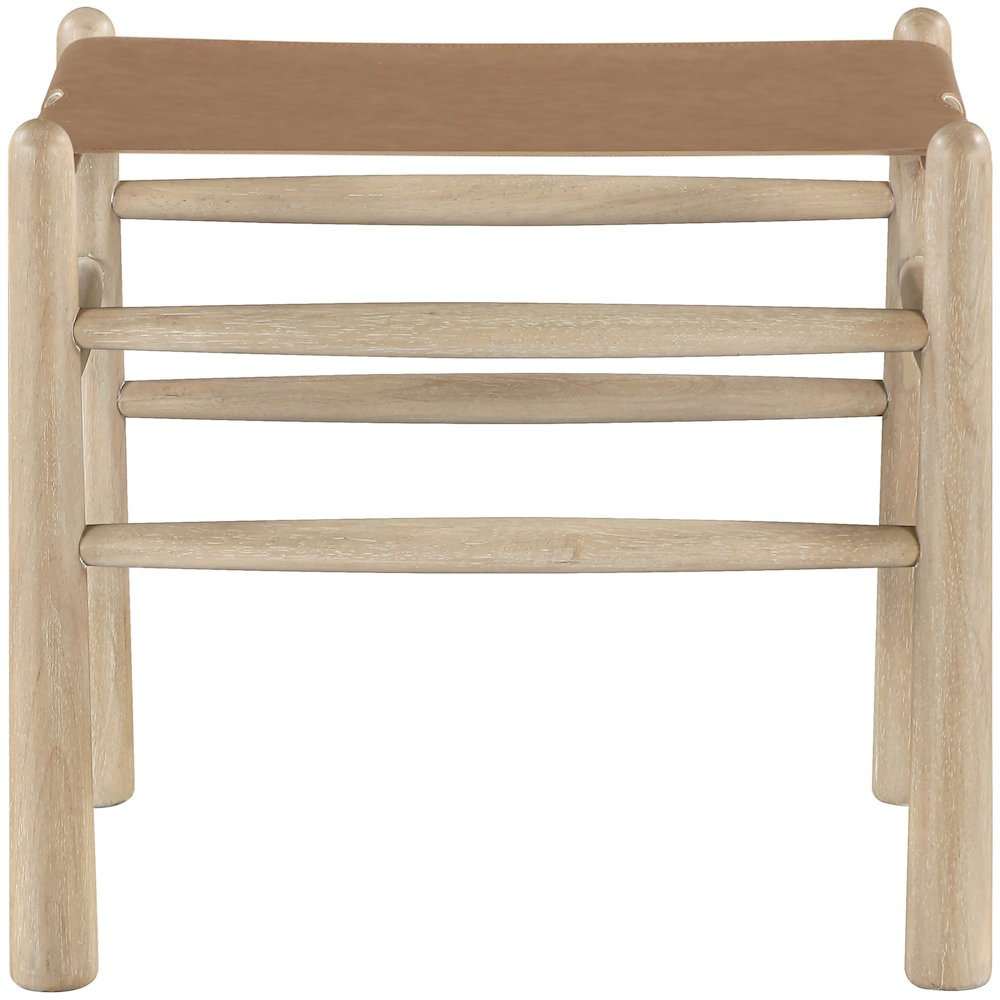 Santos Brown Vegan Leather Upholstered Bench