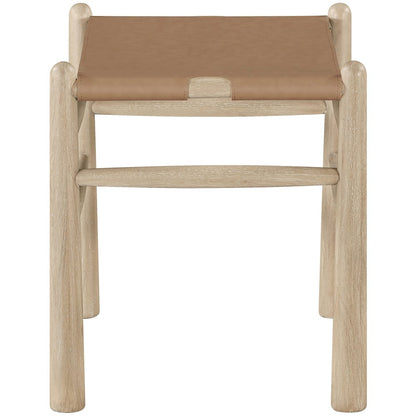 Santos Brown Vegan Leather Upholstered Bench