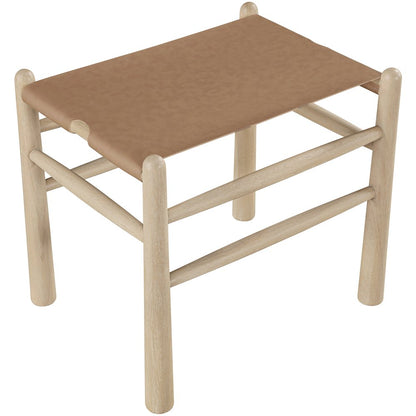 Santos Brown Vegan Leather Upholstered Bench