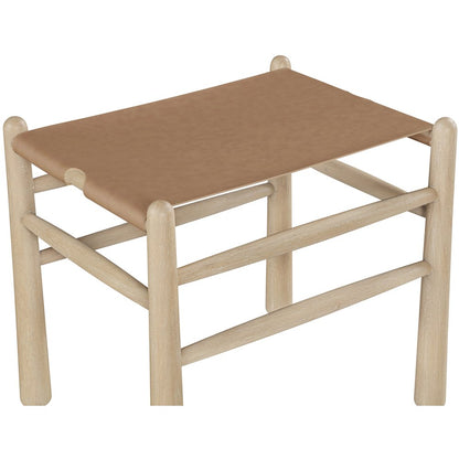 Santos Brown Vegan Leather Upholstered Bench