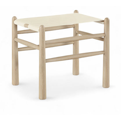 Santos Cream Vegan Leather Upholstered Bench