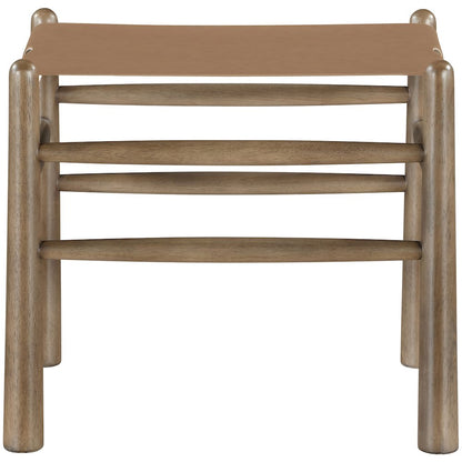 Santos Brown Vegan Leather Upholstered Bench