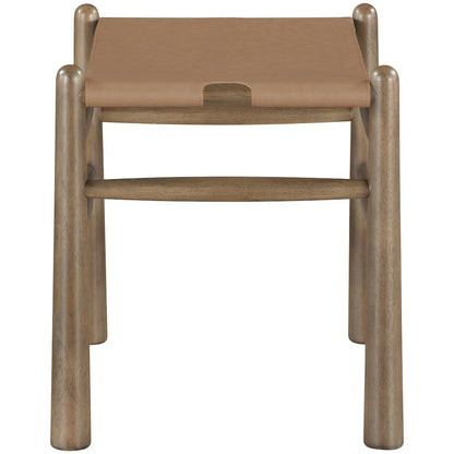 Santos Brown Vegan Leather Upholstered Bench