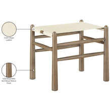 Santos Cream Vegan Leather Upholstered Bench