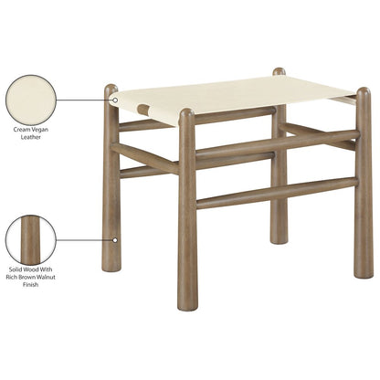 Santos Cream Vegan Leather Upholstered Bench