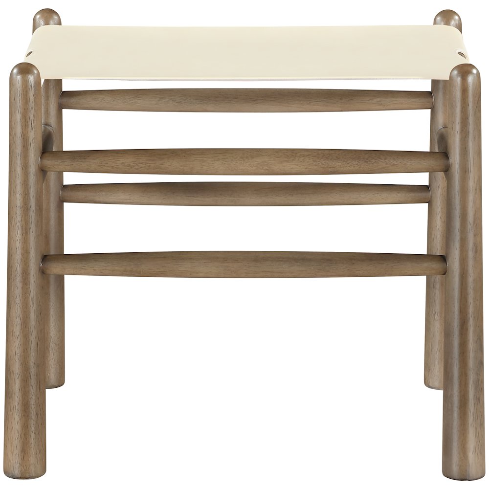 Santos Cream Vegan Leather Upholstered Bench