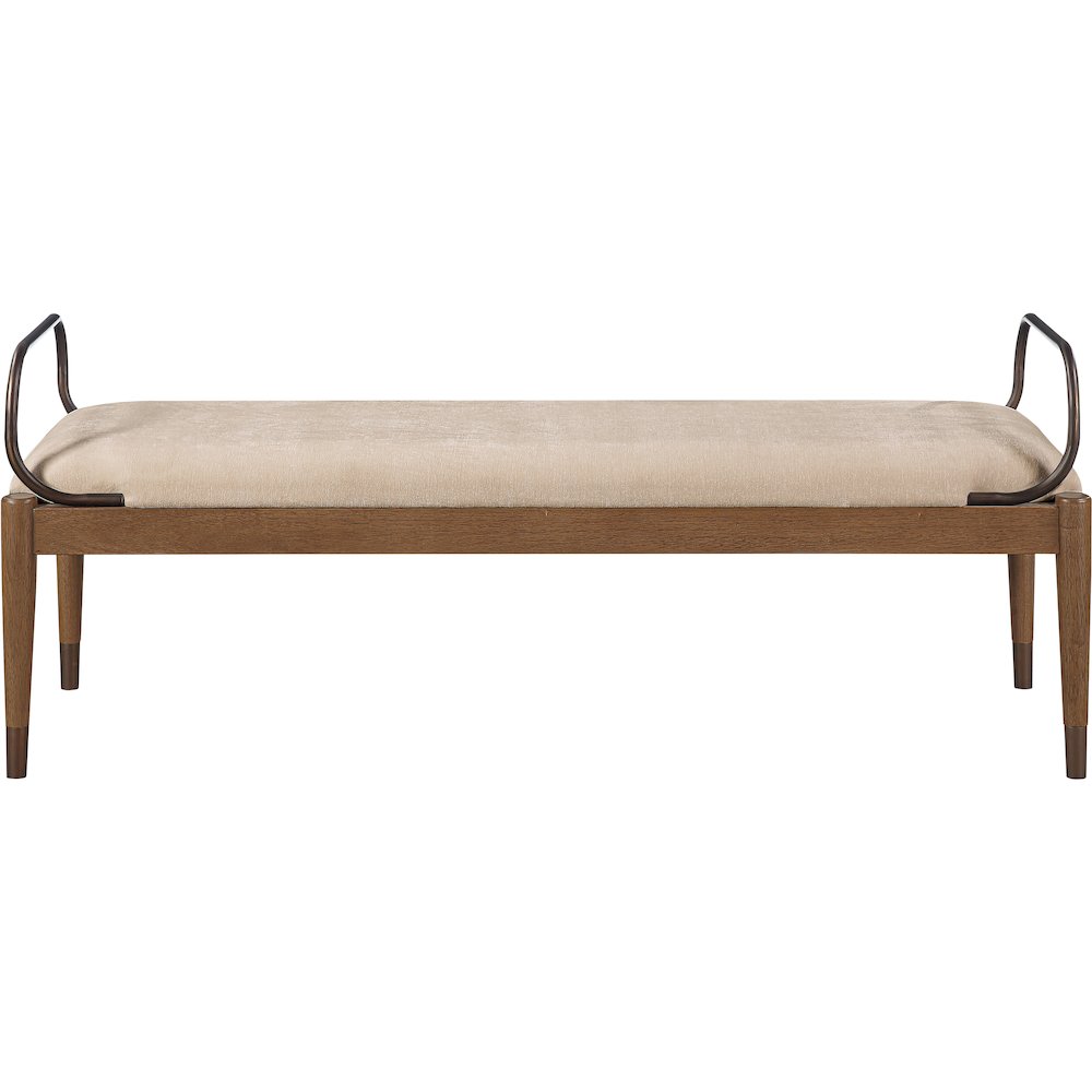 Cambria Beige Fabric Upholstered Bench