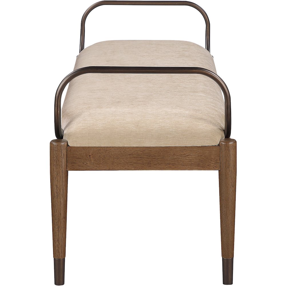 Cambria Beige Fabric Upholstered Bench