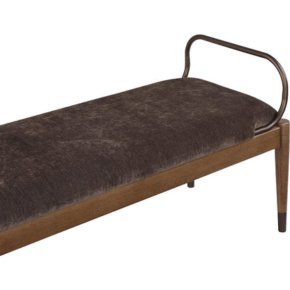 Cambria Brown Fabric Upholstered Bench