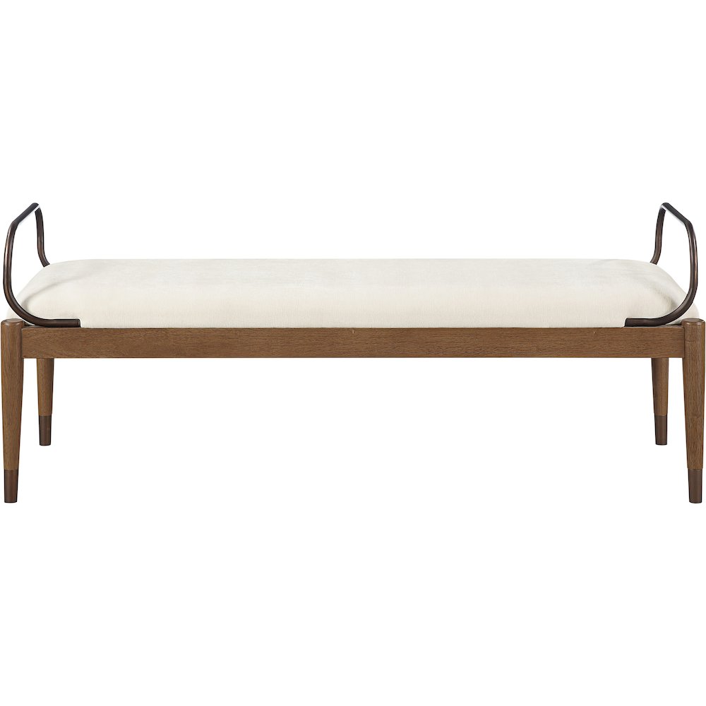 Cambria Cream Fabric Upholstered Bench