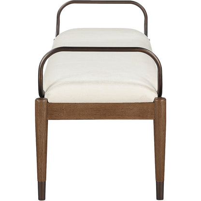 Cambria Cream Fabric Upholstered Bench