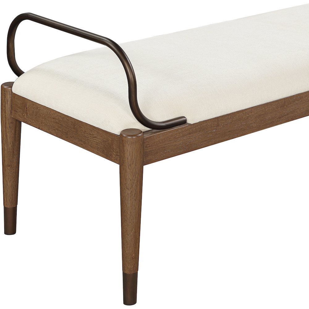 Cambria Cream Fabric Upholstered Bench