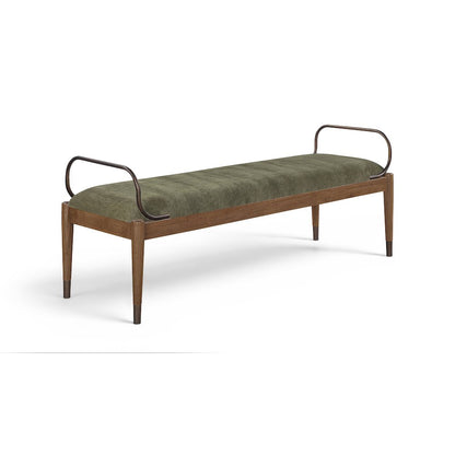 Cambria Green Fabric Upholstered Bench