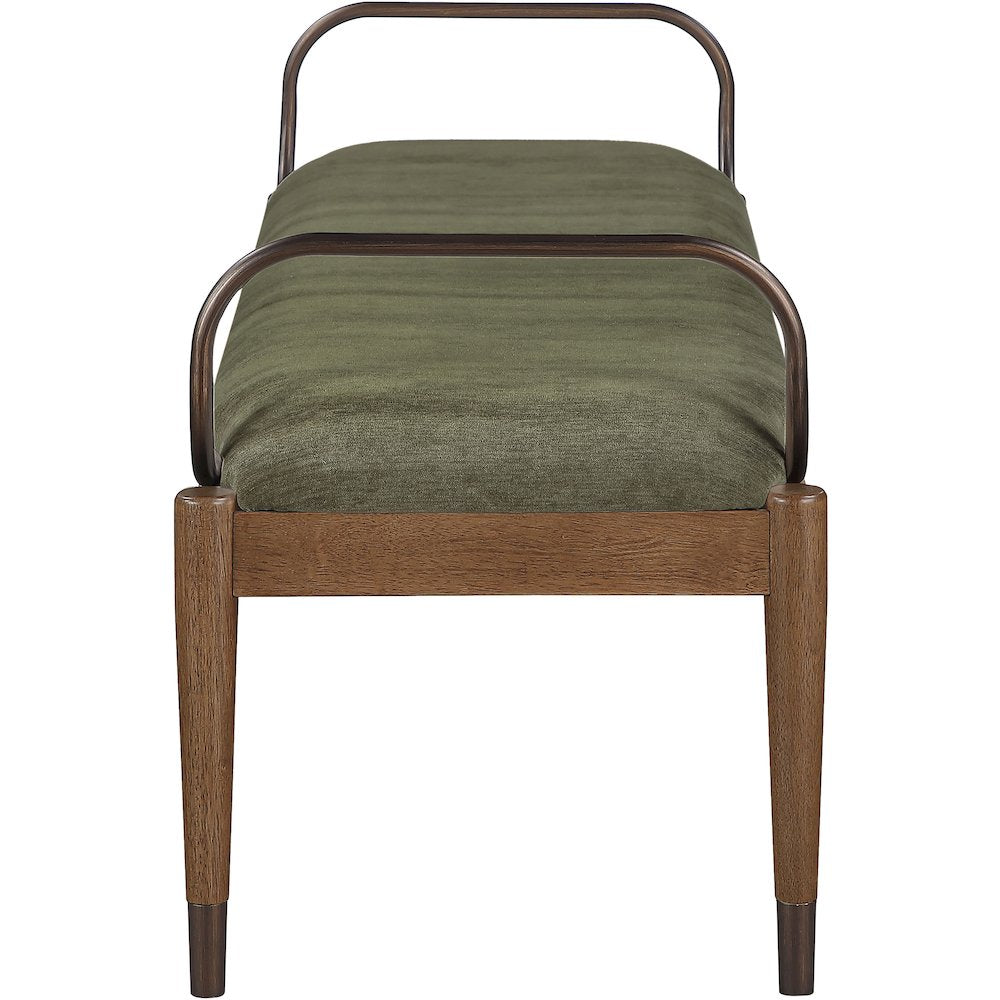 Cambria Green Fabric Upholstered Bench
