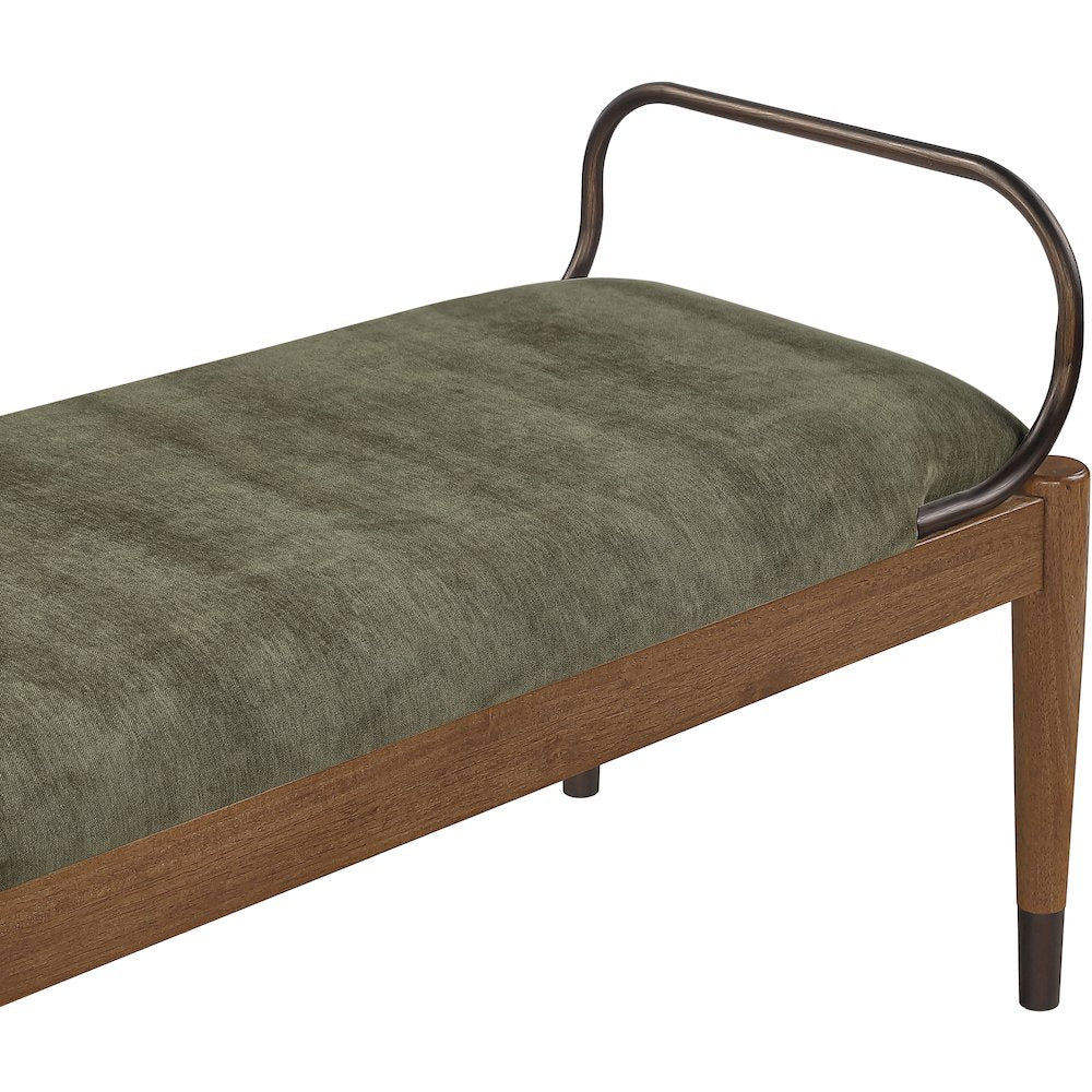 Cambria Green Fabric Upholstered Bench