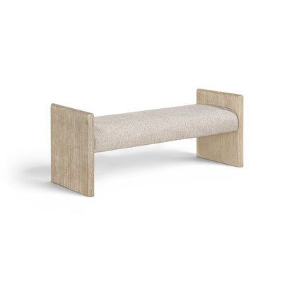 Hickory Beige Fabric Upholstered Bench