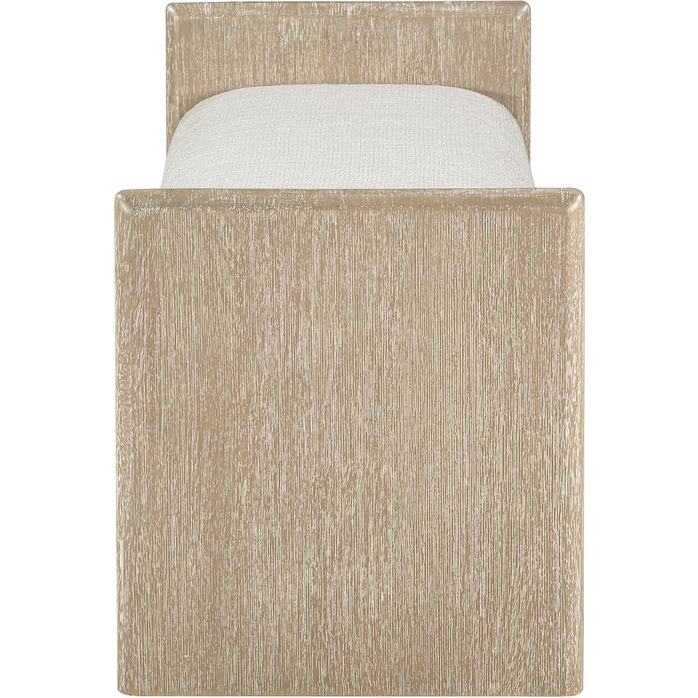 Hickory Cream Fabric Upholstered Bench