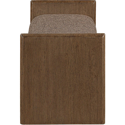 Hickory Brown Fabric Upholstered Bench