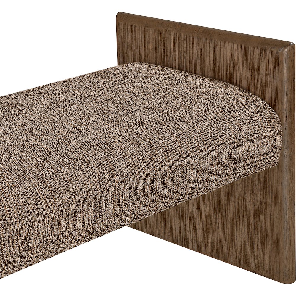 Hickory Brown Fabric Upholstered Bench