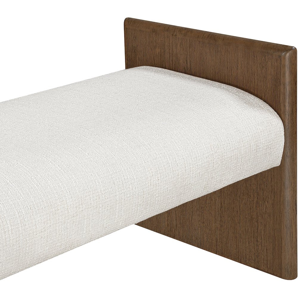 Hickory Cream Fabric Upholstered Bench