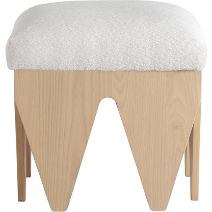 Altair Cream Velour Fur Fabric Bench