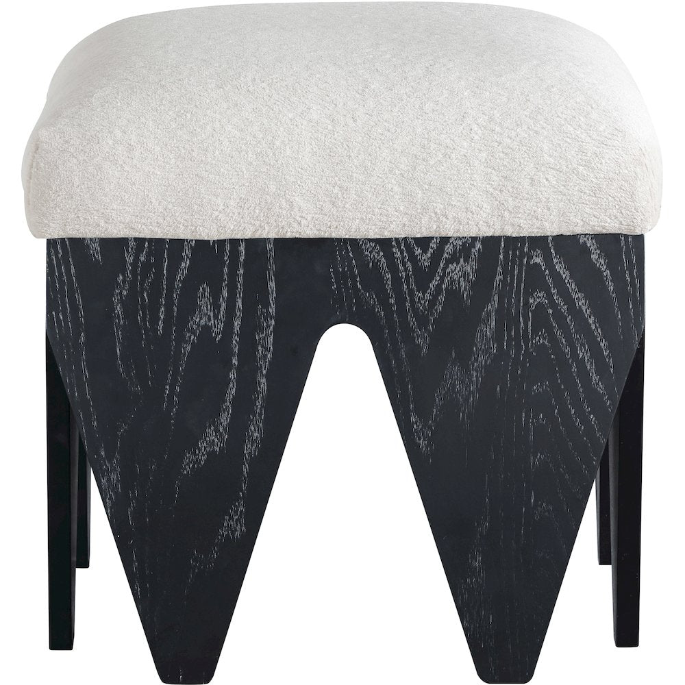 Altair Cream Velour Fur Fabric Bench