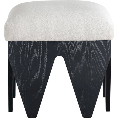 Altair Cream Velour Fur Fabric Bench