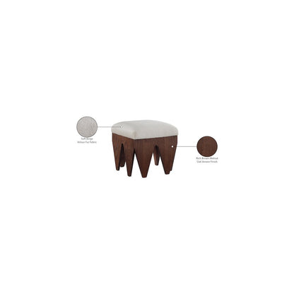 Altair Beige Velour Fur Fabric Bench