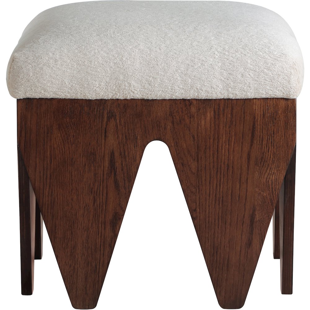 Altair Beige Velour Fur Fabric Bench