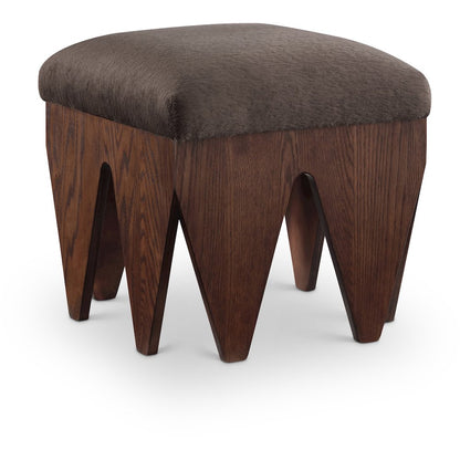 Altair Brown Velour Fur Fabric Bench