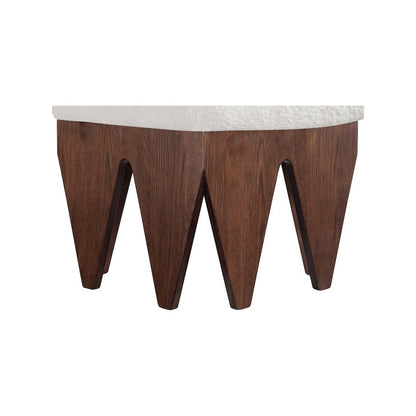 Altair Cream Velour Fur Fabric Bench