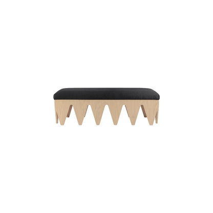 Altair Black Velour Fur Fabric Bench