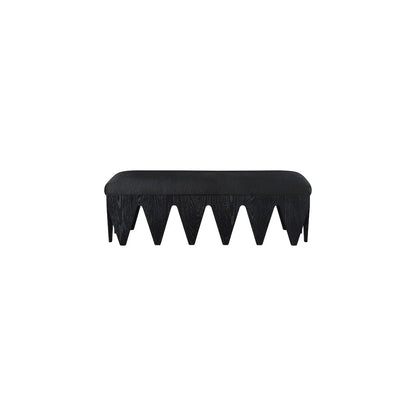Altair Black Velour Fur Fabric Bench