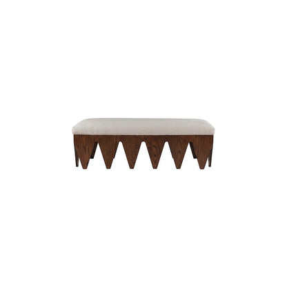 Altair Beige Velour Fur Fabric Bench