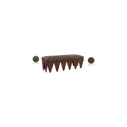 Altair Brown Velour Fur Fabric Bench