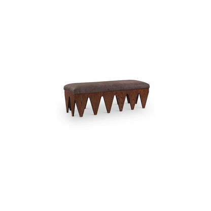 Altair Brown Velour Fur Fabric Bench