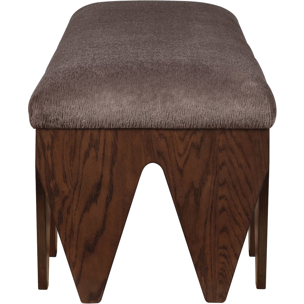 Altair Brown Velour Fur Fabric Bench