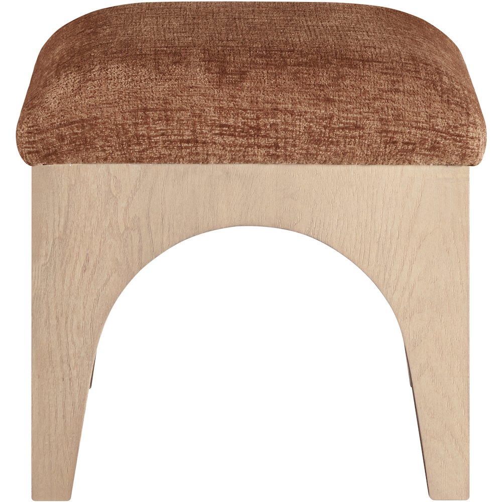 Lawson Cognac Chenille Fabric Upholstered Ottoman
