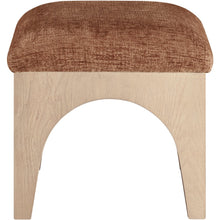 Lawson Cognac Chenille Fabric Upholstered Ottoman