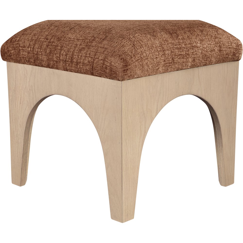 Lawson Cognac Chenille Fabric Upholstered Ottoman