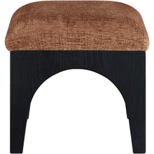 Lawson Cognac Chenille Fabric Upholstered Ottoman