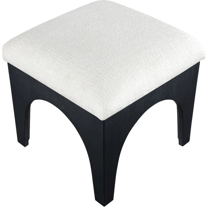 Lawson Cream Chenille Fabric Upholstered Ottoman