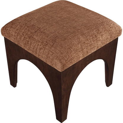 Lawson Cognac Chenille Fabric Upholstered Ottoman